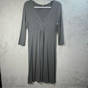 Tommy Bahama‎ Soft Knit Midi Dress Gray 3/4 Sleeve Women’s M